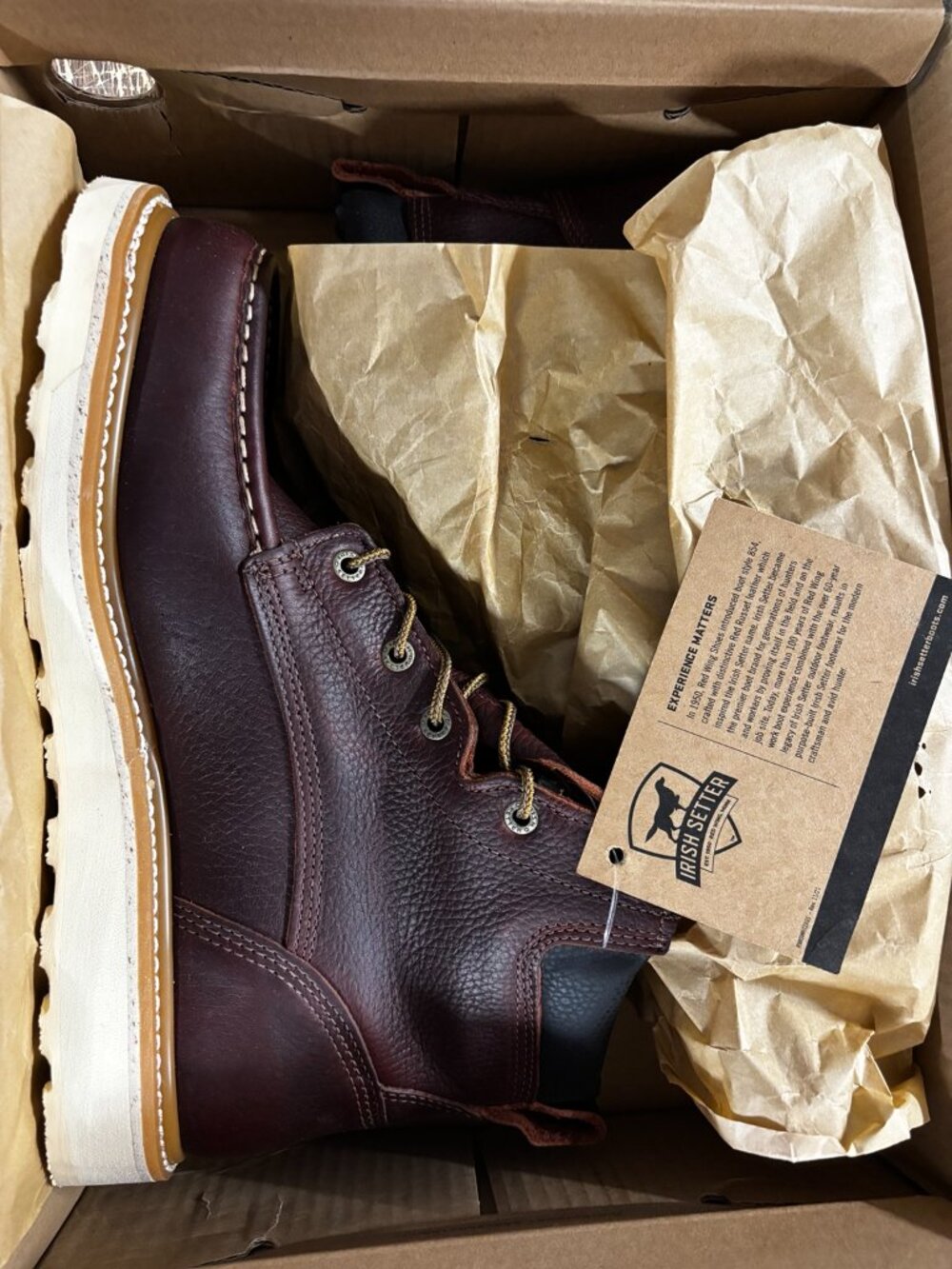 Irish Setter Ashby 6" Leather Work Boots Brown Men’s Size 11 D New
